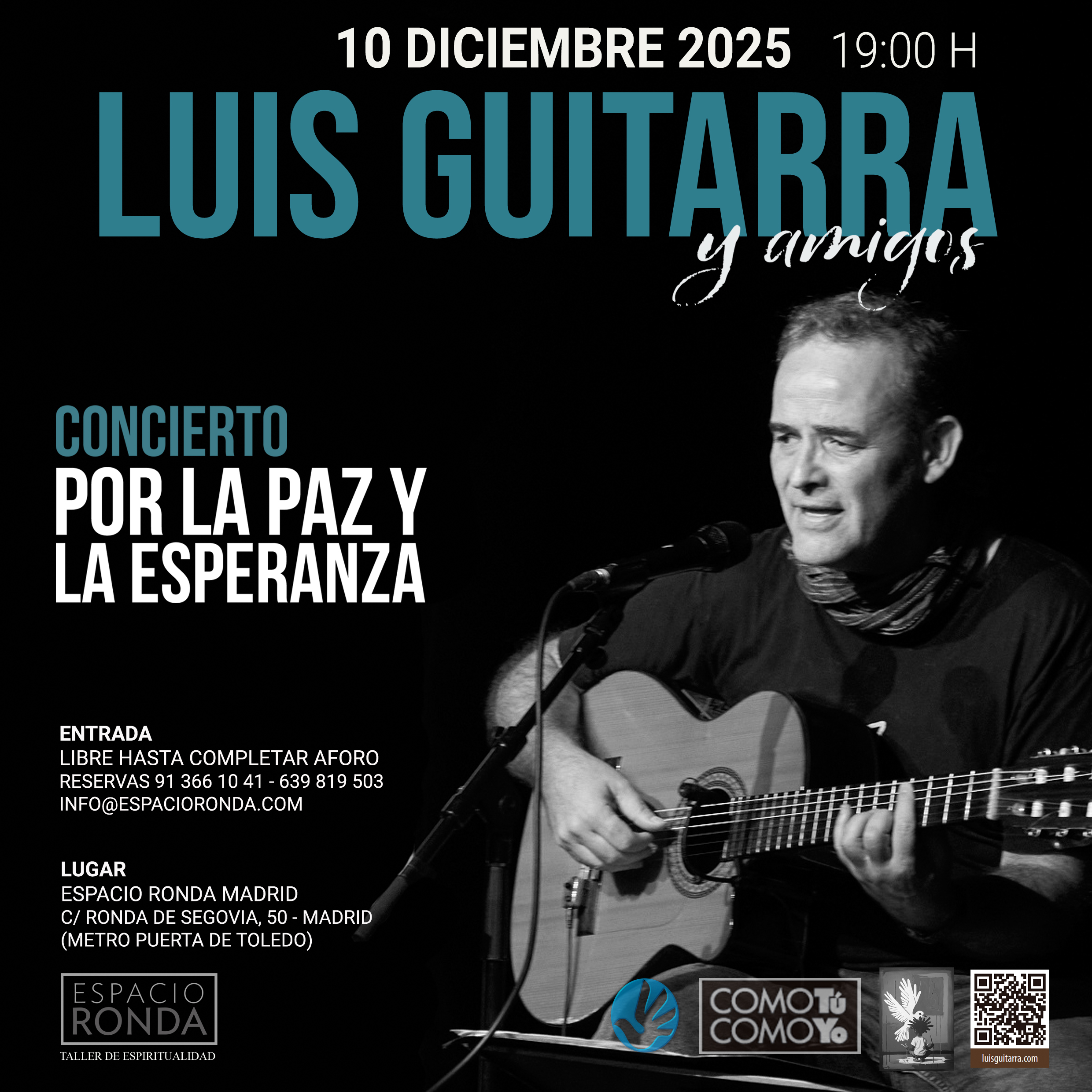 Cartel concierto Por la Paz y la Esperanza Luis Guitarra 2025 MADRID